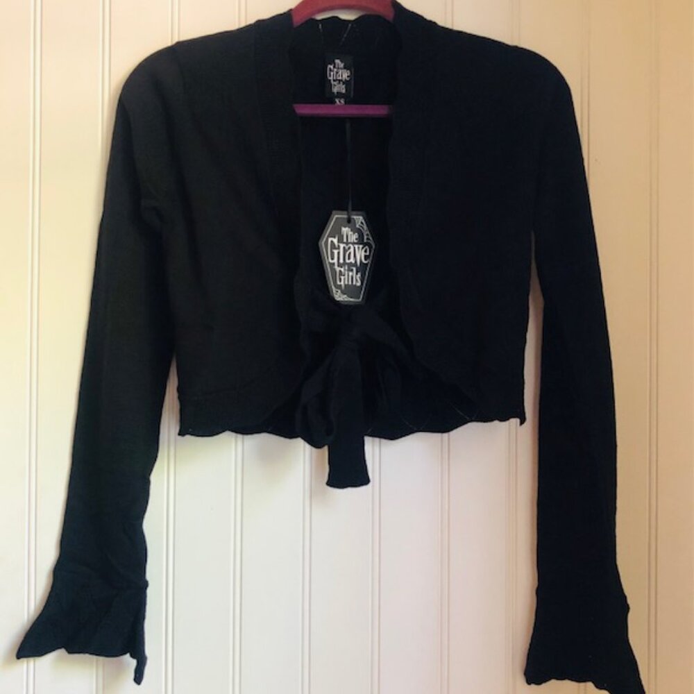 NWT Dolls Kill The Grave Girls Care Less Knit Cardigan Sweater XS Extra Small